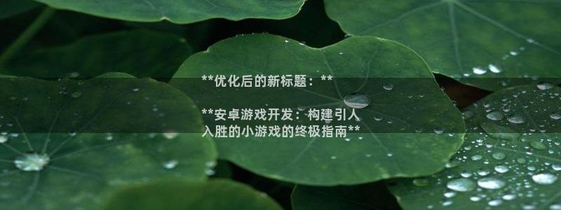 沐鸣2注册33300tg：**优化后的新标题：**

**安卓游戏开发：构建引人
入胜的小游戏的终极指南**